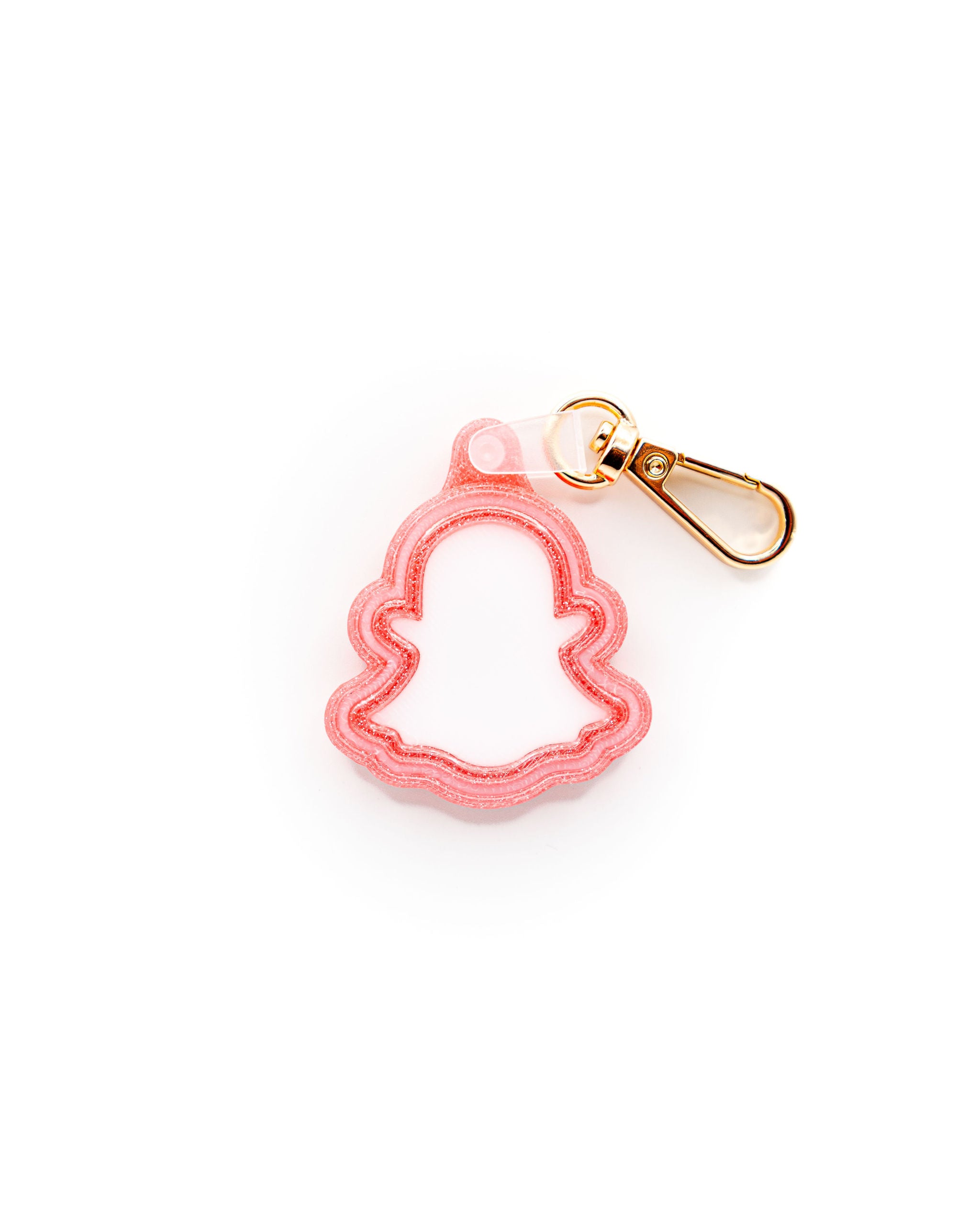 Snapchat Tag | Pink Glitter - White (Resin Gloss)