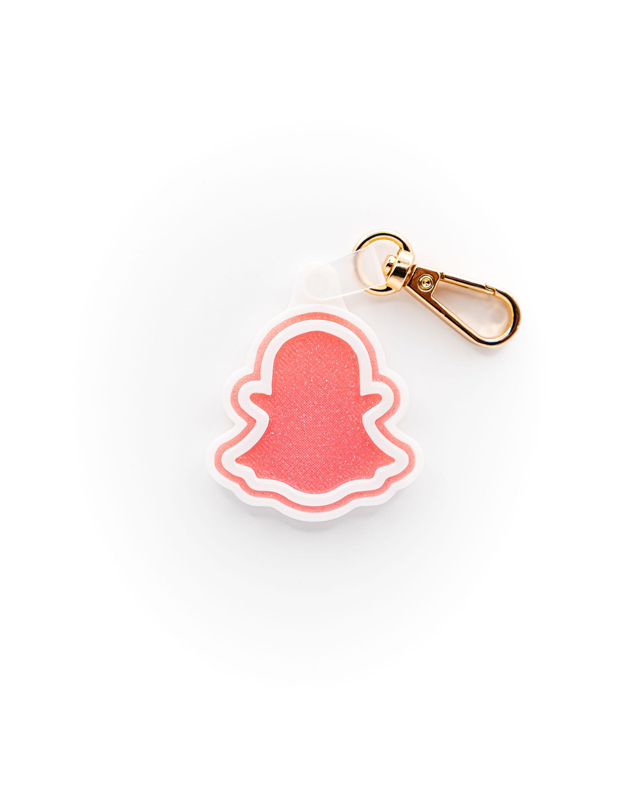 Snapchat Tag | White - Pink Glitter (Resin Gloss)