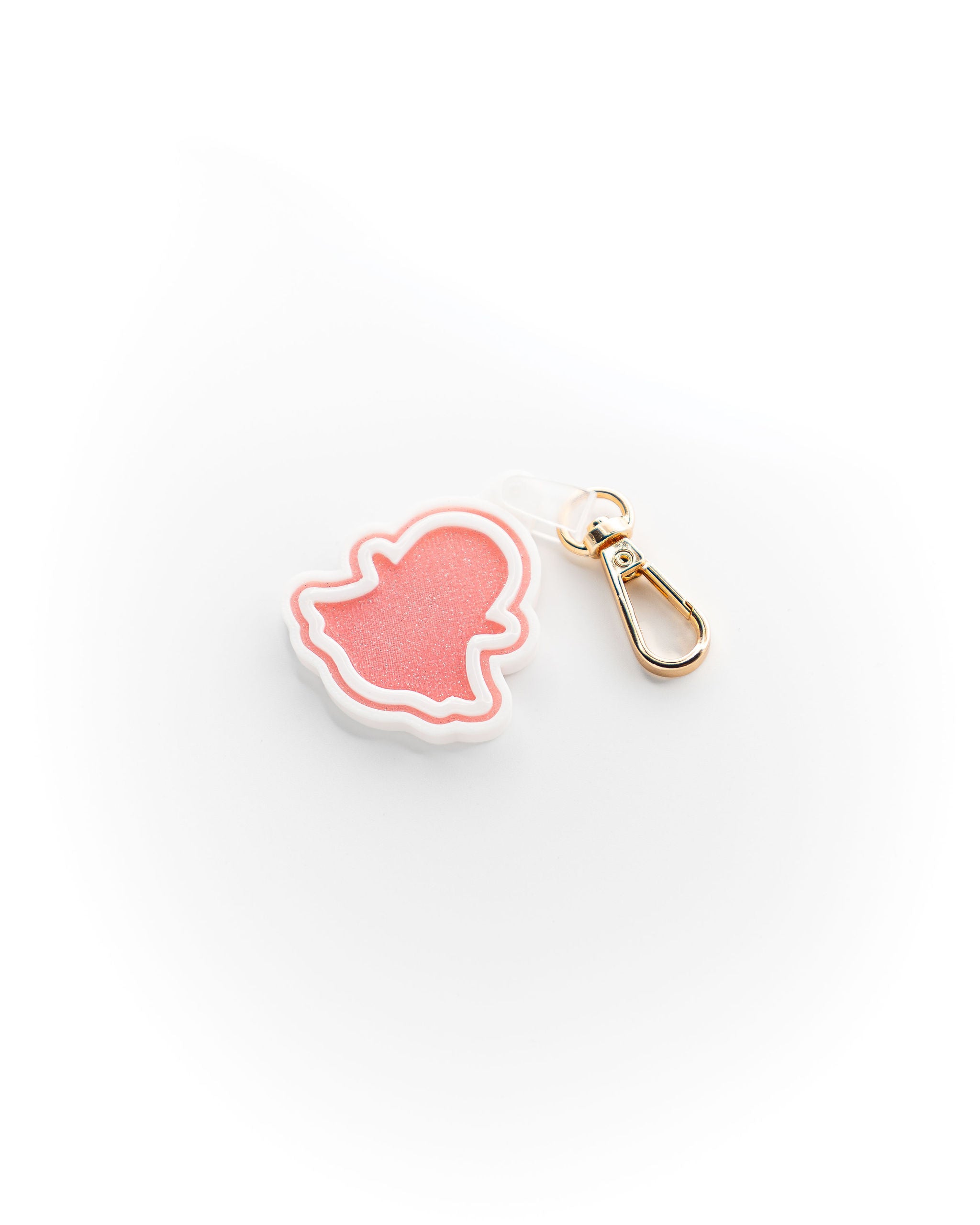 Snapchat Tag | White - Pink Glitter (Resin Gloss)