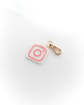 Instagram Tag | White - Pink Glitter (Resin Gloss)