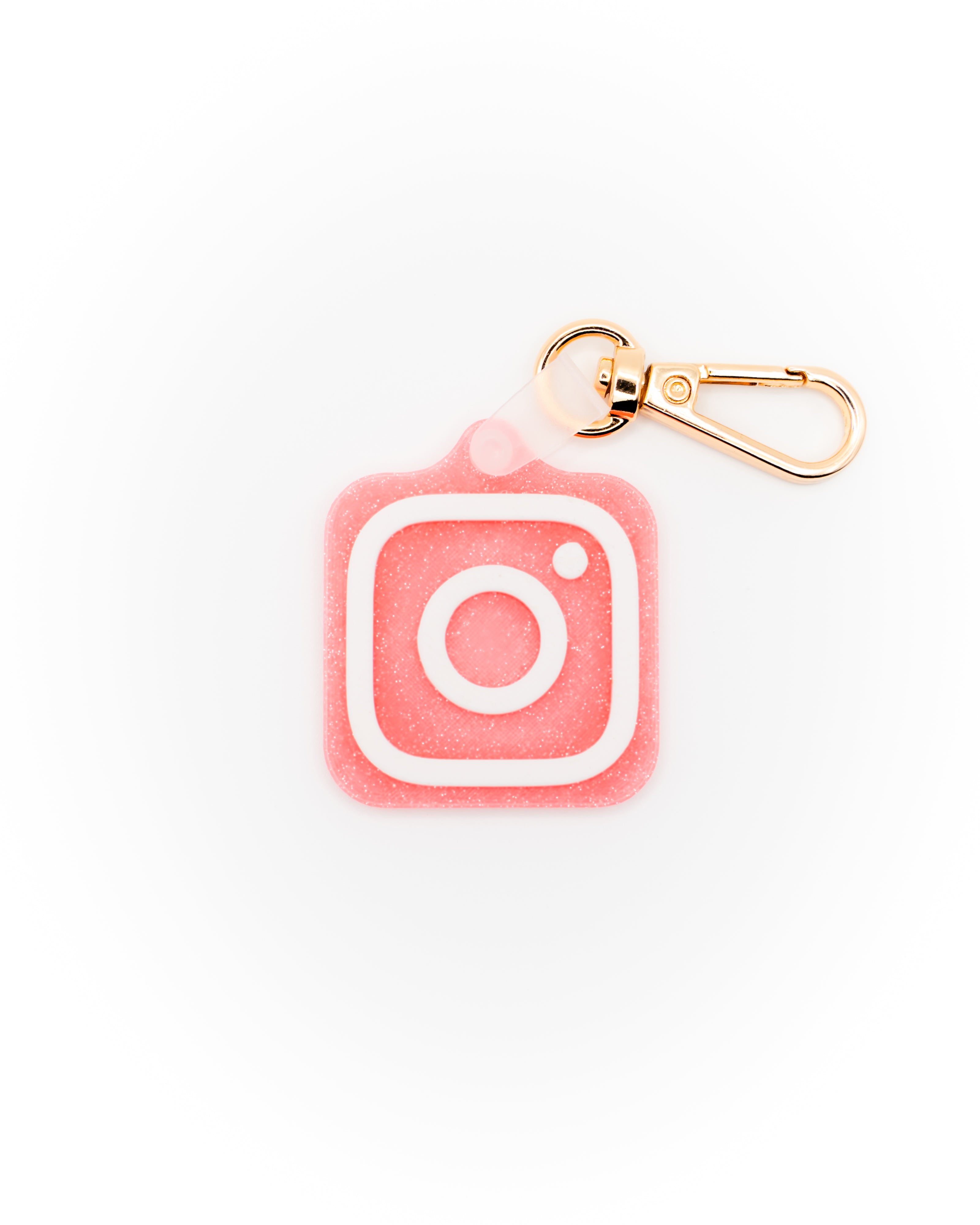 Instagram Tag | Pink Glitter - White