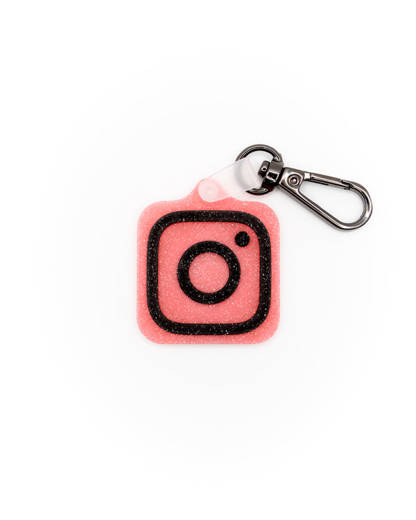 Instagram Tag | Pink Glitter - Black Glitter