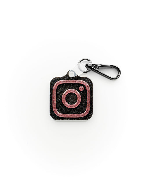 Instagram Tag | Black Glitter - Pink Glitter (Resin Gloss)